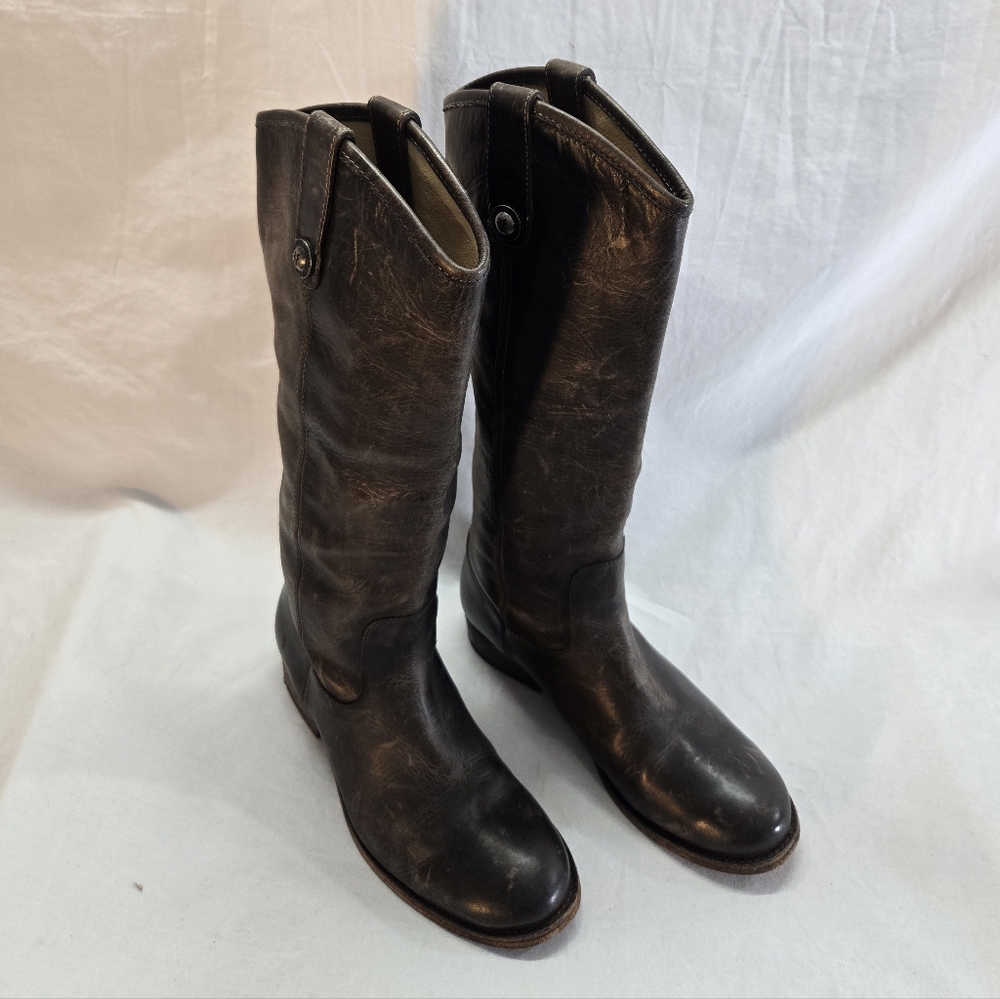 Frye Melissa Brown Leather Women's Size 6B Knee High Boots - Picture 2 of 9